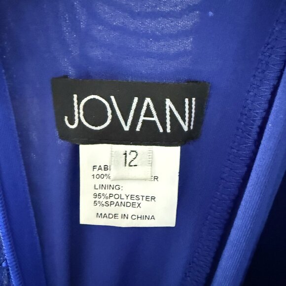Jovani Royal Blue Sequin Gown | Size 12 | V-Neck | Formal Evening Dress - Picture 2 of 4